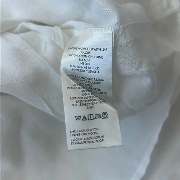 Anthropologie V-Neck Zip-Front Midi Dress White Cotton Dress Women’s Size M NEW - Picture 11 of 12